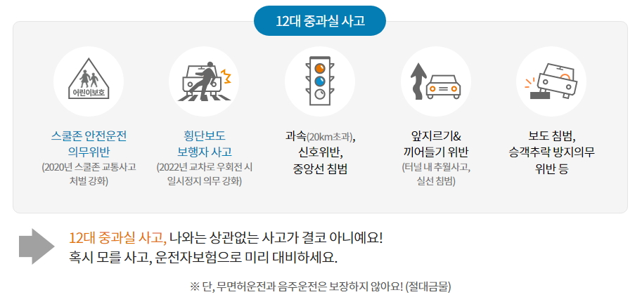 현대해상 다이렉트 운전자보험 12대 중과실 사고 보장